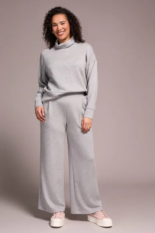 Techno Lux Wide Leg Pull-On Pants-Lt.grey mix sold by Tribal