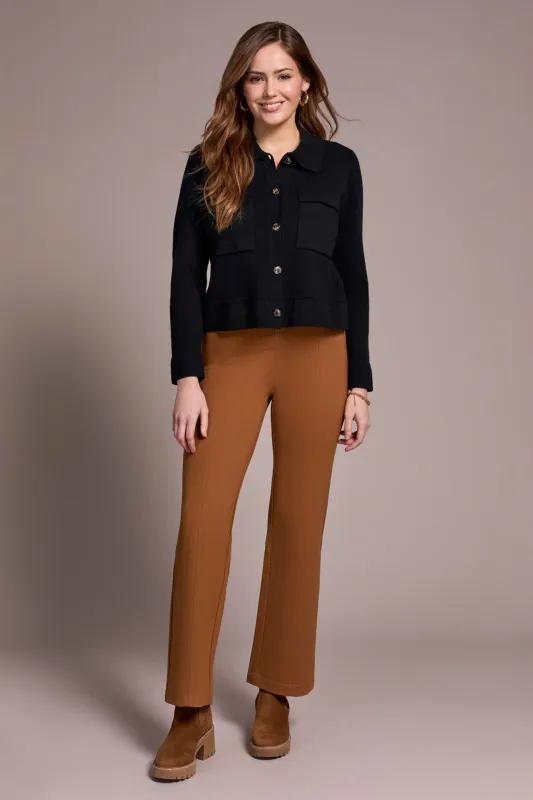 Double Knit Collared Sweater Cardigan-Black sold by Tribal