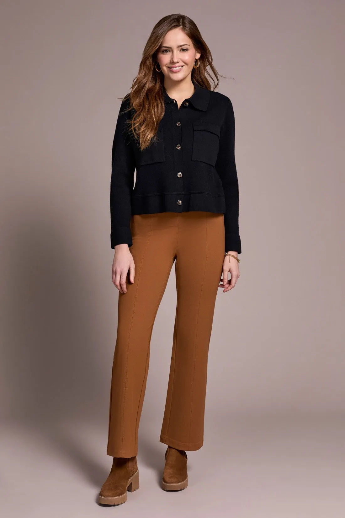 Double Knit Collared Sweater Cardigan-Black sold by Tribal