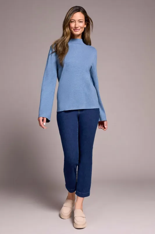 Long Sleeve Funnel Neck Sweater-H aqua sold by Tribal