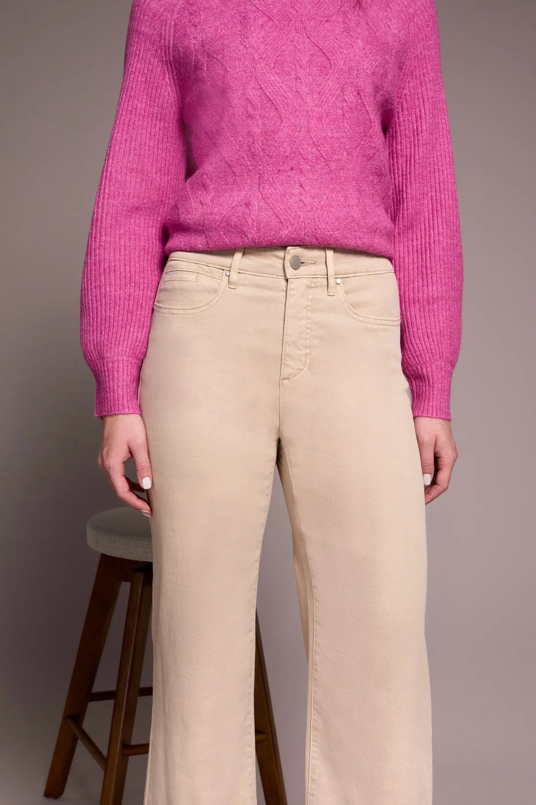 Comfort Stretch Fly Front Wide Leg Pants-Sandstone sold by Tribal product image thumbnail 3