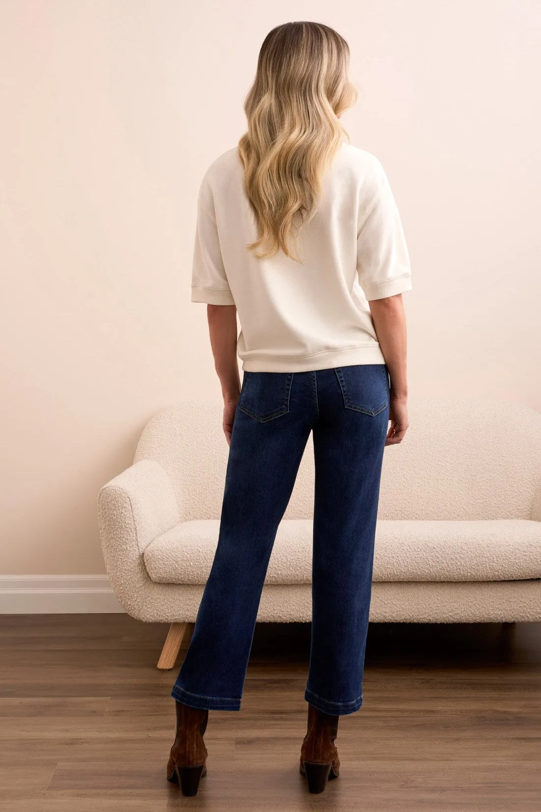 Soft Touch French Terry Henley Top-Cream sold by Tribal product image thumbnail 4