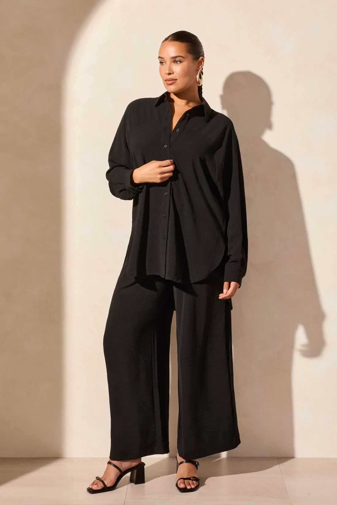 Stretch Woven Flowy Raglan Sleeve Shirt-Passion plum sold by Tribal