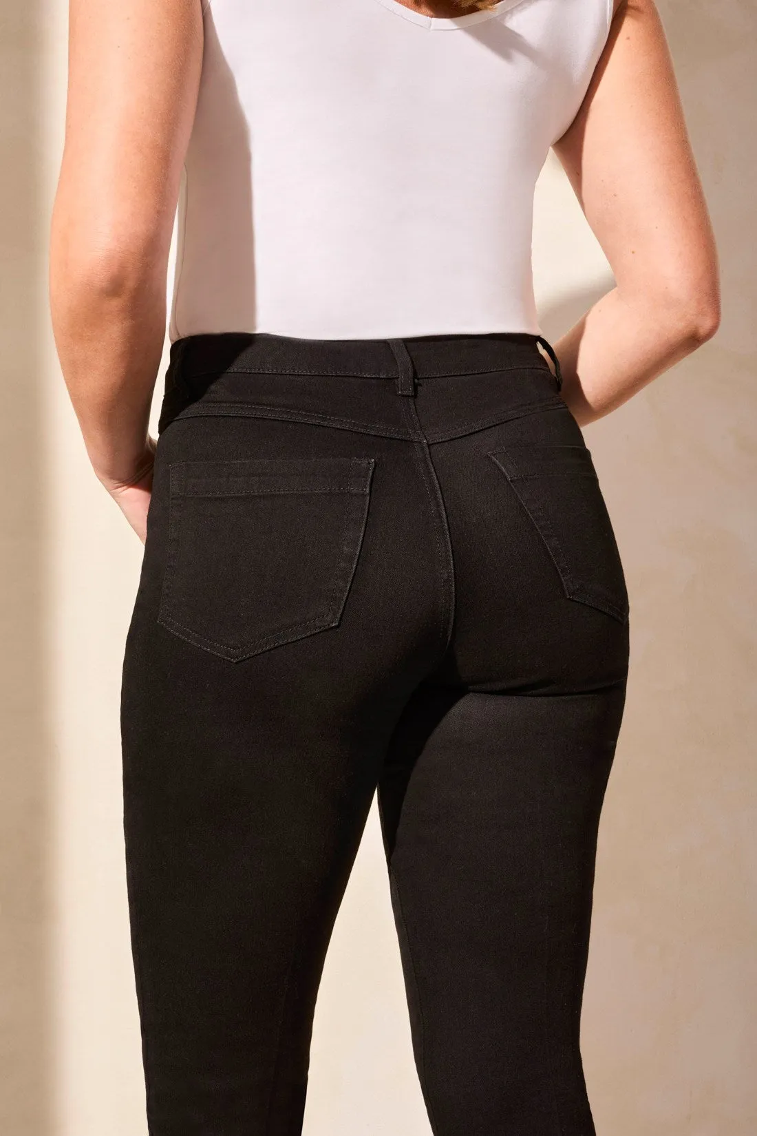 Audrey Pull-On Crop Straight Jeans With Front Crease-Deepwater sold by Tribal product image thumbnail 3