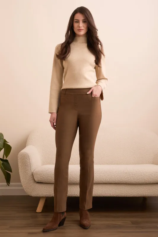 Petite Bengaline Stretch Flatten It® Pull-On Pants-Wood sold by Tribal