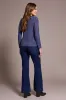 Combed Cotton Mesh Jacquard Boat Neck Sweater-Marine sold by Tribal
