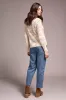 Combed Cotton Mesh Jacquard Boat Neck Sweater-Moonstone sold by Tribal
