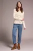 Combed Cotton Mesh Jacquard Boat Neck Sweater-Moonstone sold by Tribal