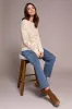 Combed Cotton Mesh Jacquard Boat Neck Sweater-Moonstone sold by Tribal