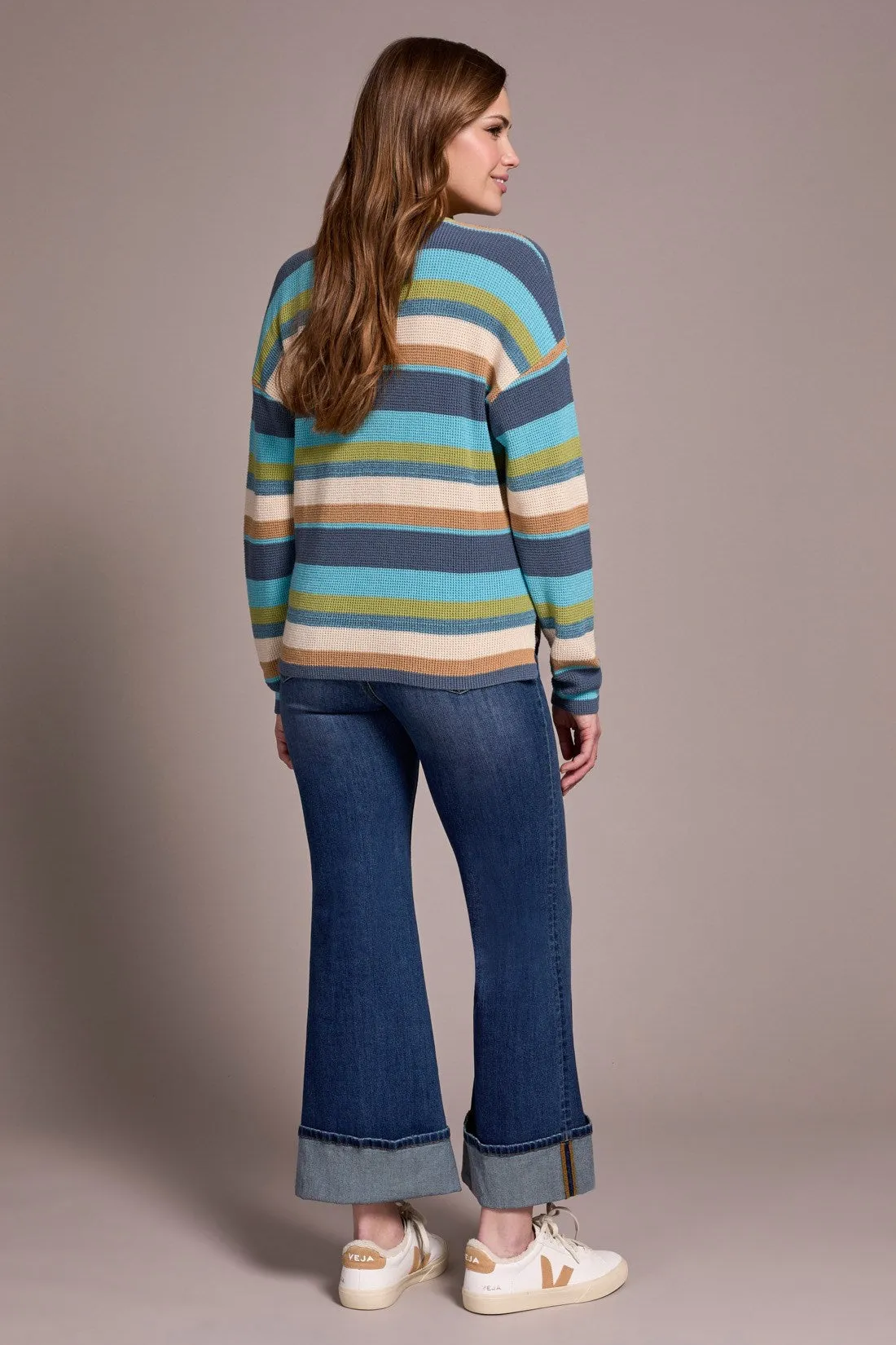 Combed Cotton U-Neck Waffle Sweater-Wasabi sold by Tribal product image thumbnail 3