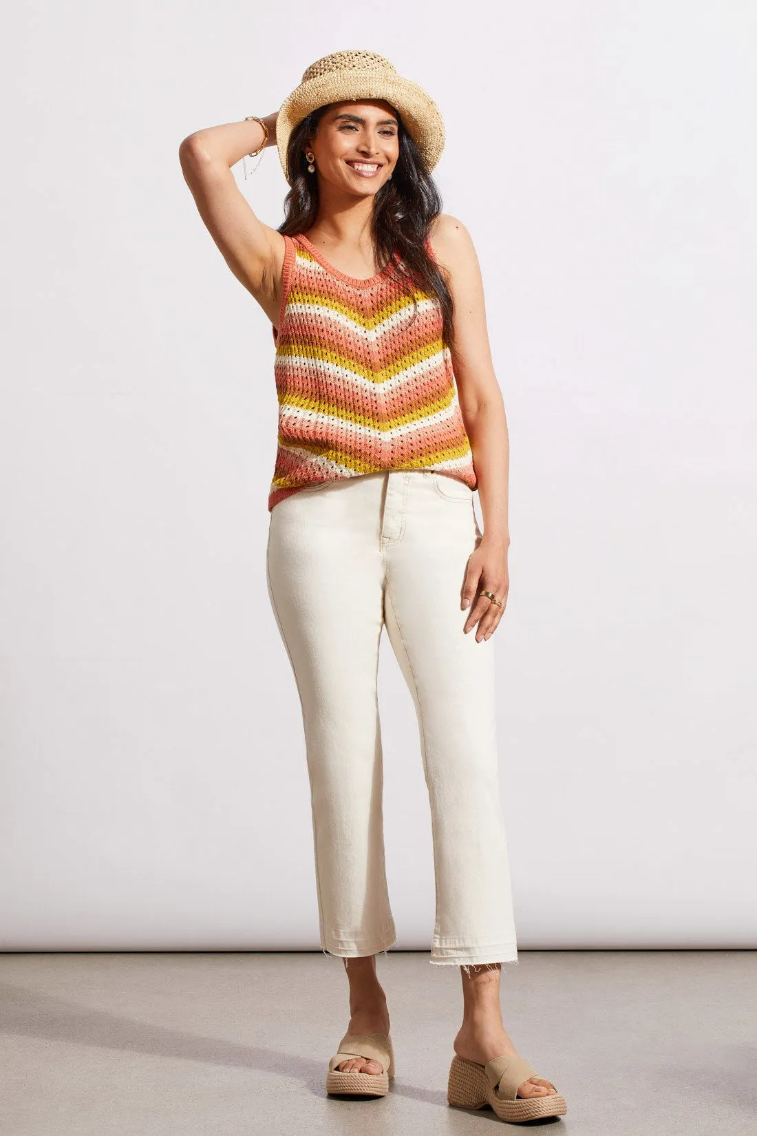 Sophia Curvy Micro Flare Crop Jeans-Ecru sold by Tribal