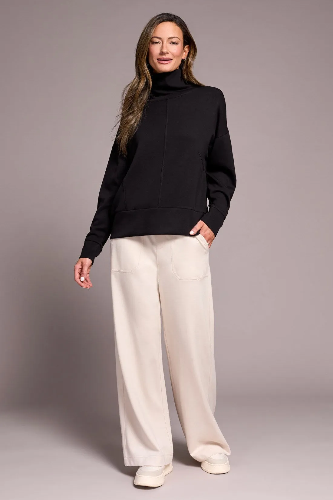 Techno Lux Drop Shoulder Funnel Neck Knit Top-Black sold by Tribal product image thumbnail 3