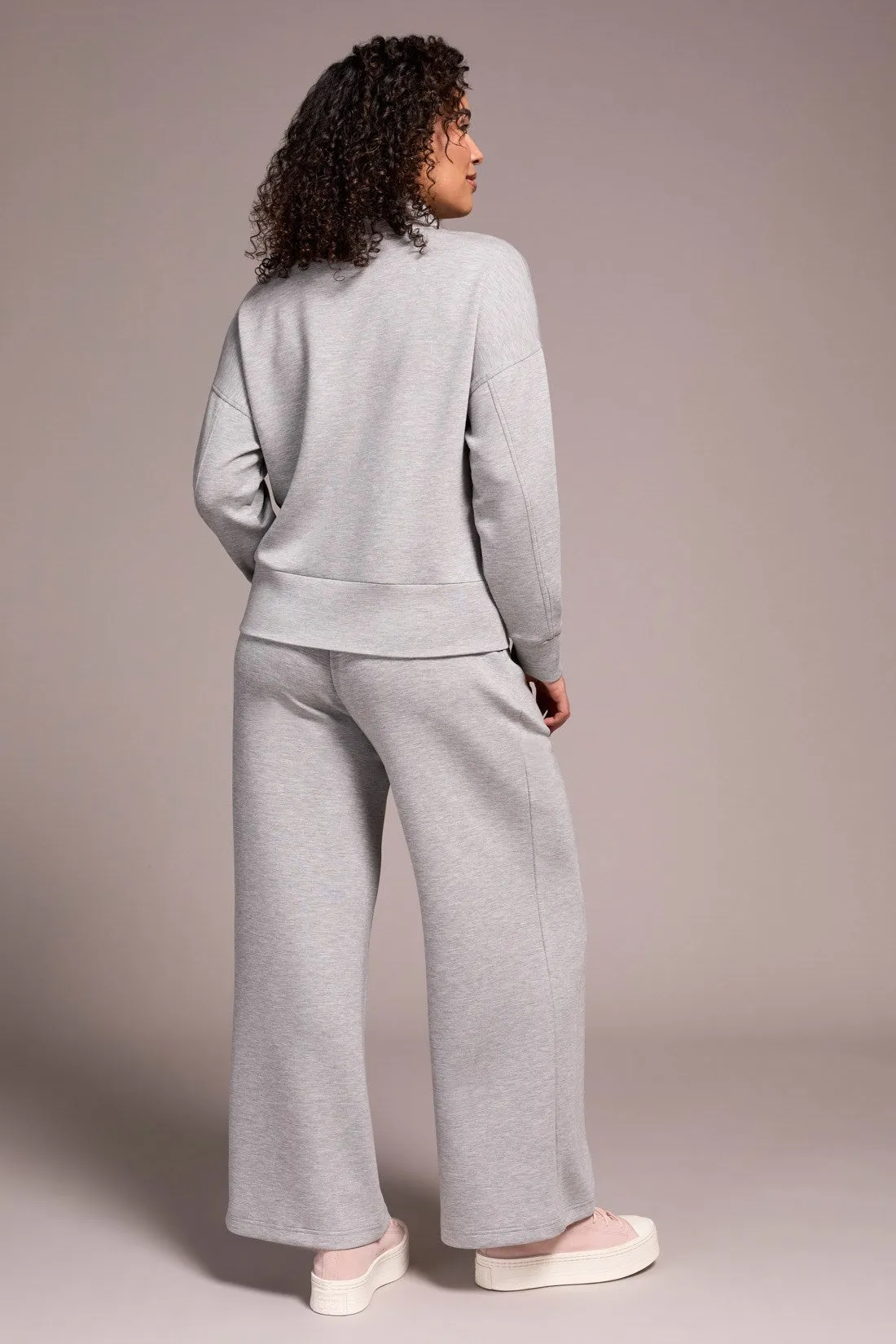 Techno Lux Drop Shoulder Funnel Neck Knit Top-Lt grey mix sold by Tribal product image thumbnail 4