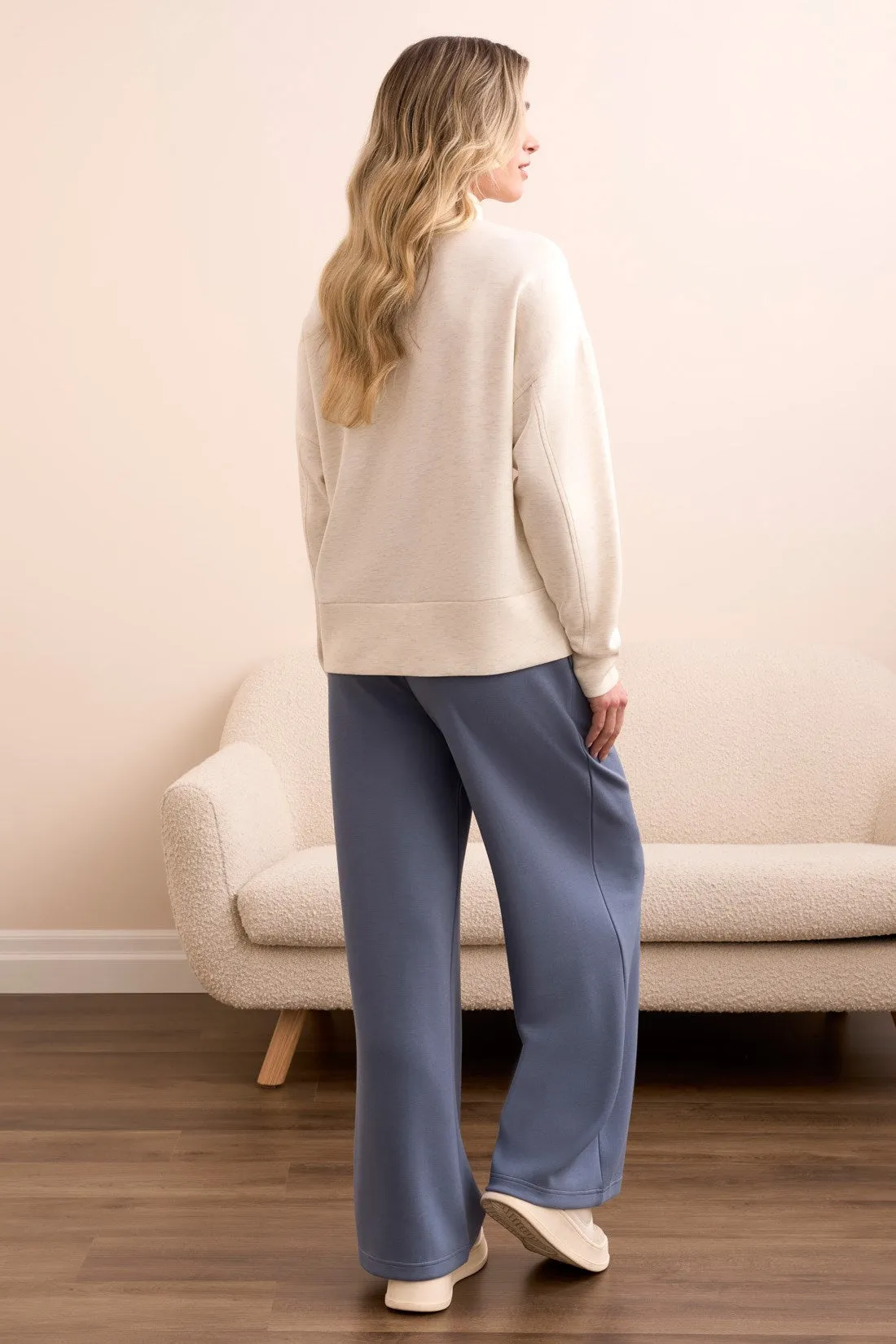 Techno Lux Drop Shoulder Funnel Neck Knit Top-H frostgrey sold by Tribal product image thumbnail 4