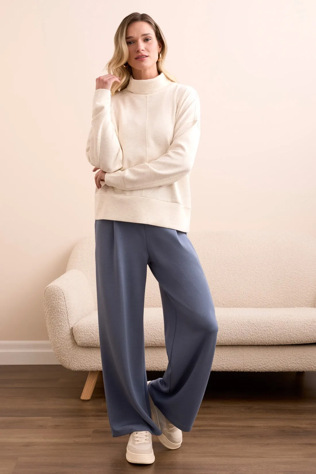 Techno Lux Drop Shoulder Funnel Neck Knit Top-H frostgrey sold by Tribal product image thumbnail 2