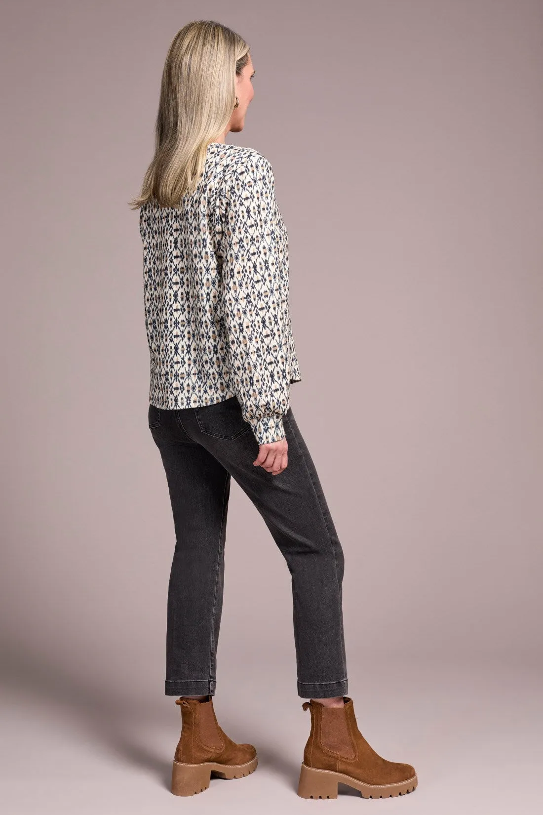 Printed Long Sleeve Crew Neck Knit Top-Icelatte sold by Tribal product image thumbnail 4