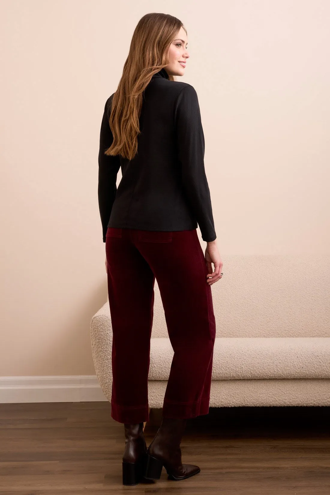 Jacquard Knit Long Sleeve V-Neck Top-Black sold by Tribal product image thumbnail 3