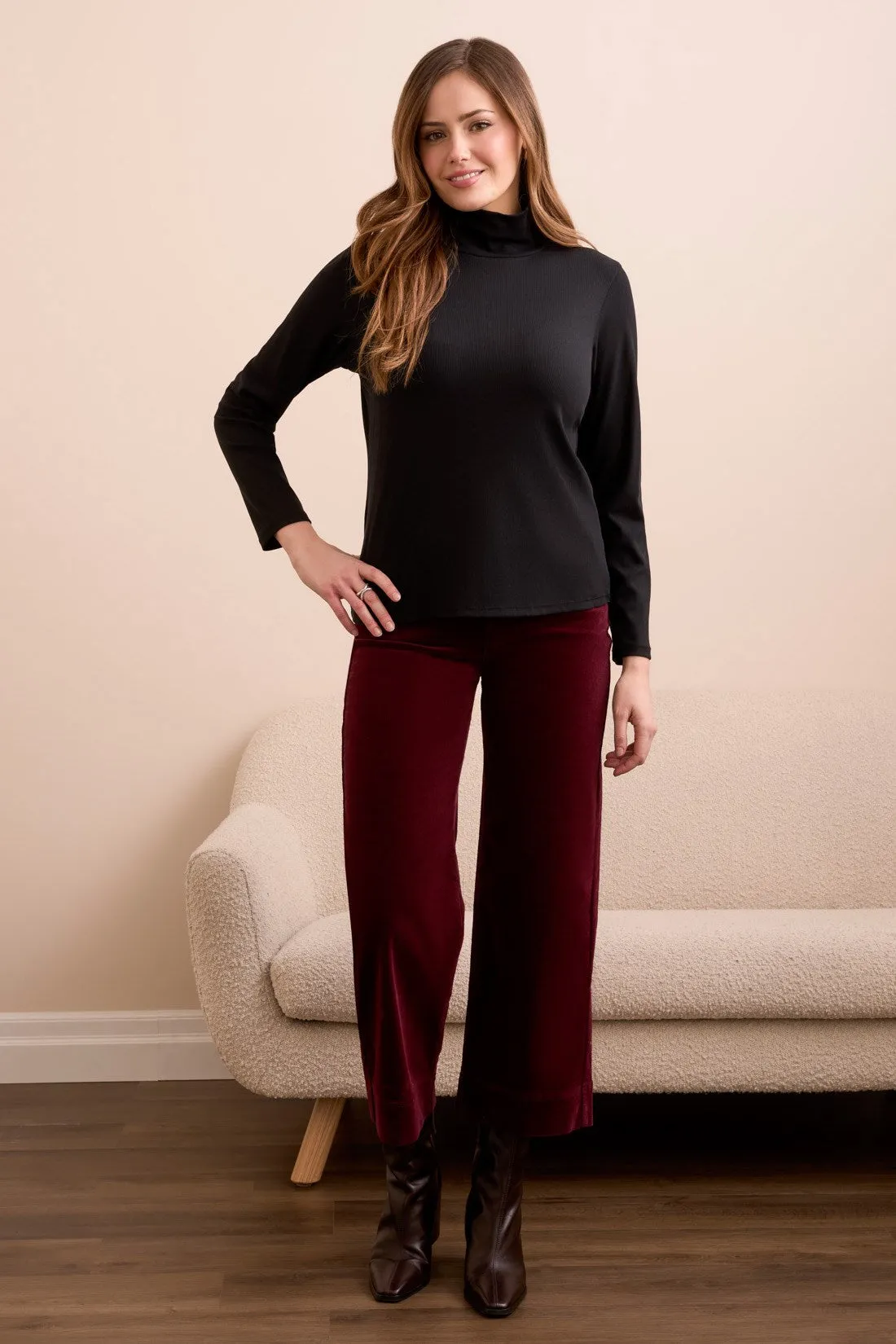 Jacquard Knit Long Sleeve V-Neck Top-Black sold by Tribal product image thumbnail 2