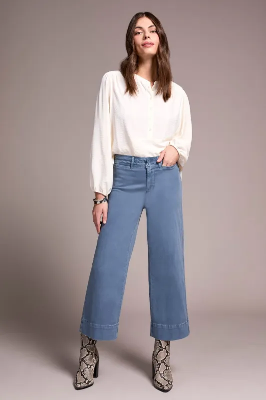Comfort Stretch High Rise Palazzo Pants-Slateblue sold by Tribal