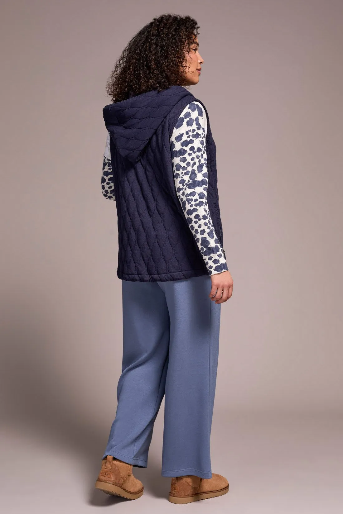 Quilted Cotton Long Hooded Vest-Sapphire sold by Tribal product image thumbnail 4