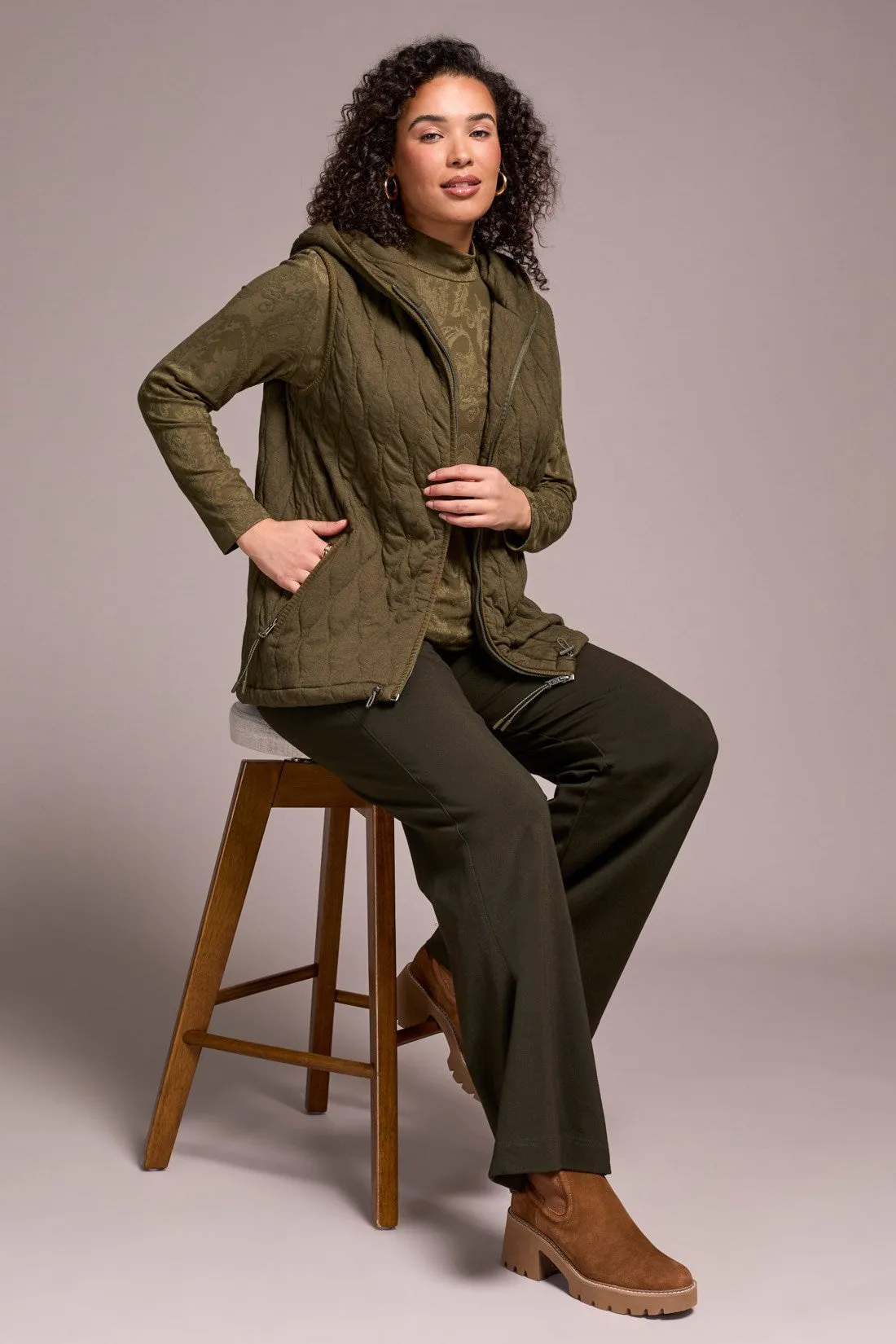 Quilted Cotton Long Hooded Vest-Ivy sold by Tribal product image thumbnail 3