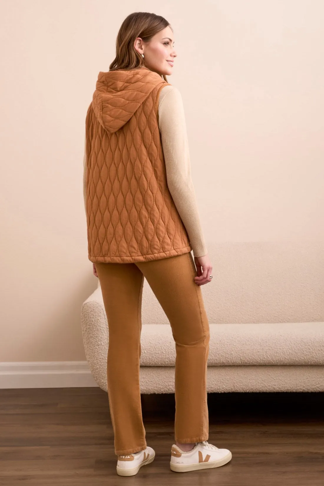 Quilted Cotton Long Hooded Vest-Bran sold by Tribal product image thumbnail 4