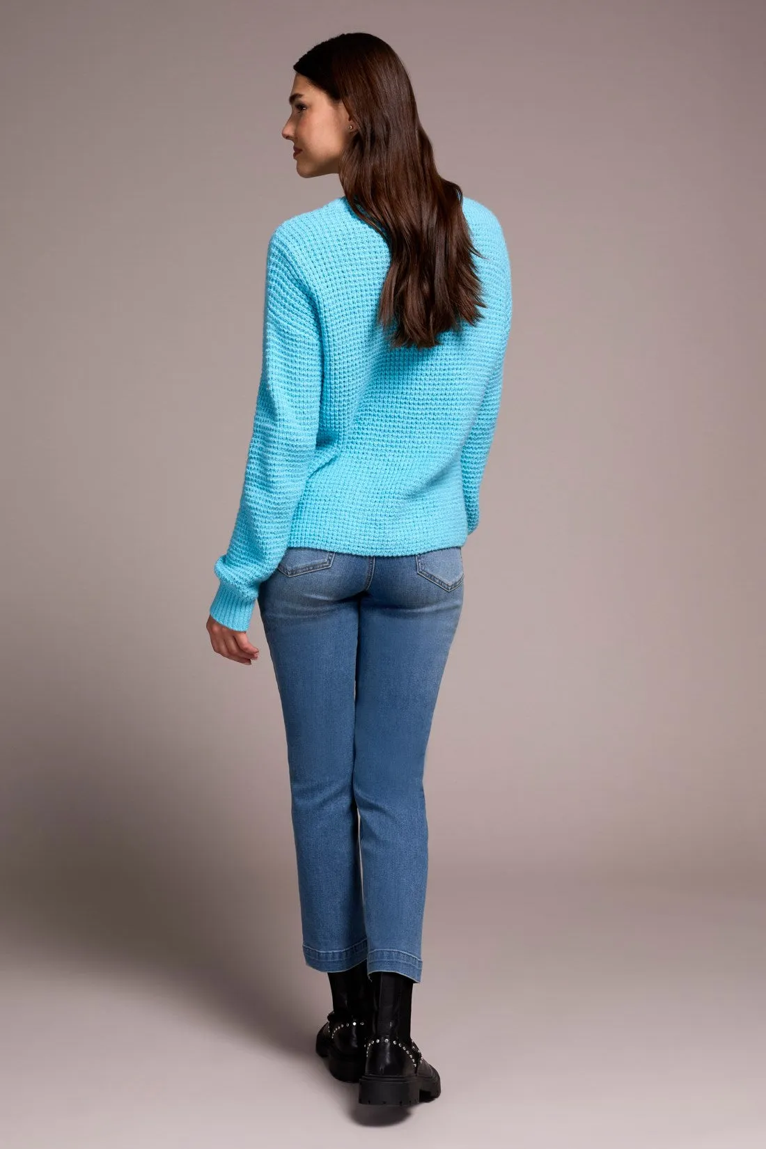 Soft Touch Drop Shoulder V-Neck Sweater-Cloud blue sold by Tribal product image thumbnail 4
