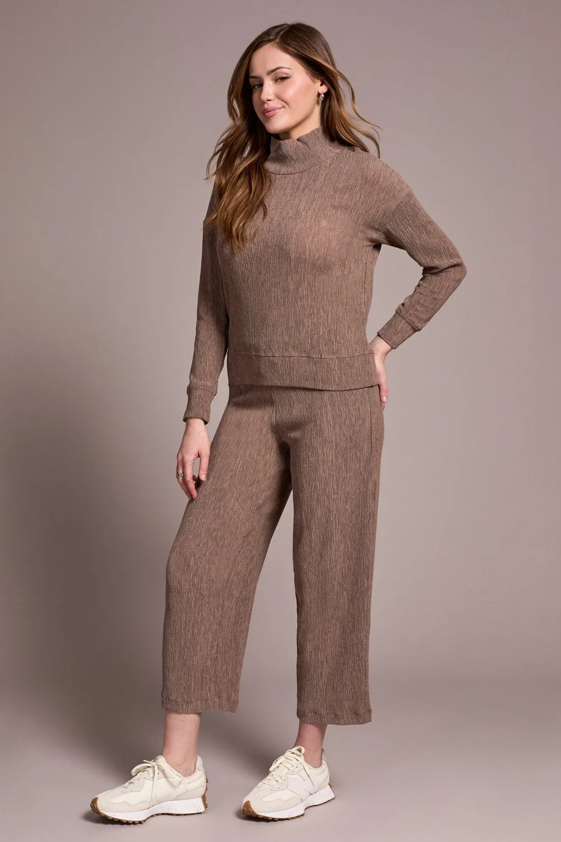 Two-Tone Crinkle Drop Shoulder Mock Neck Top-Fossil sold by Tribal product image thumbnail 3