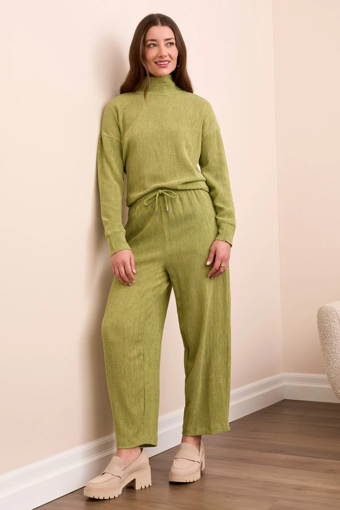 Two-Tone Crinkle Flowy Pant-Wasabi sold by Tribal product image thumbnail 3