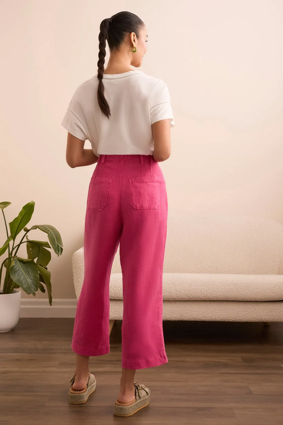 Textured Lyocell® Brooke Wide Flowy Pants-Veryberry sold by Tribal product image thumbnail 2