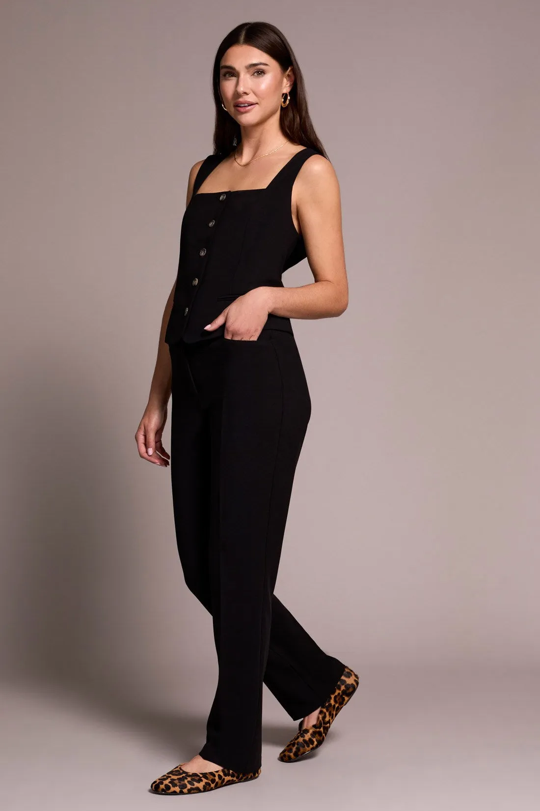 Signature Luxury Twill Straight-Leg Trouser-Black sold by Tribal product image thumbnail 2