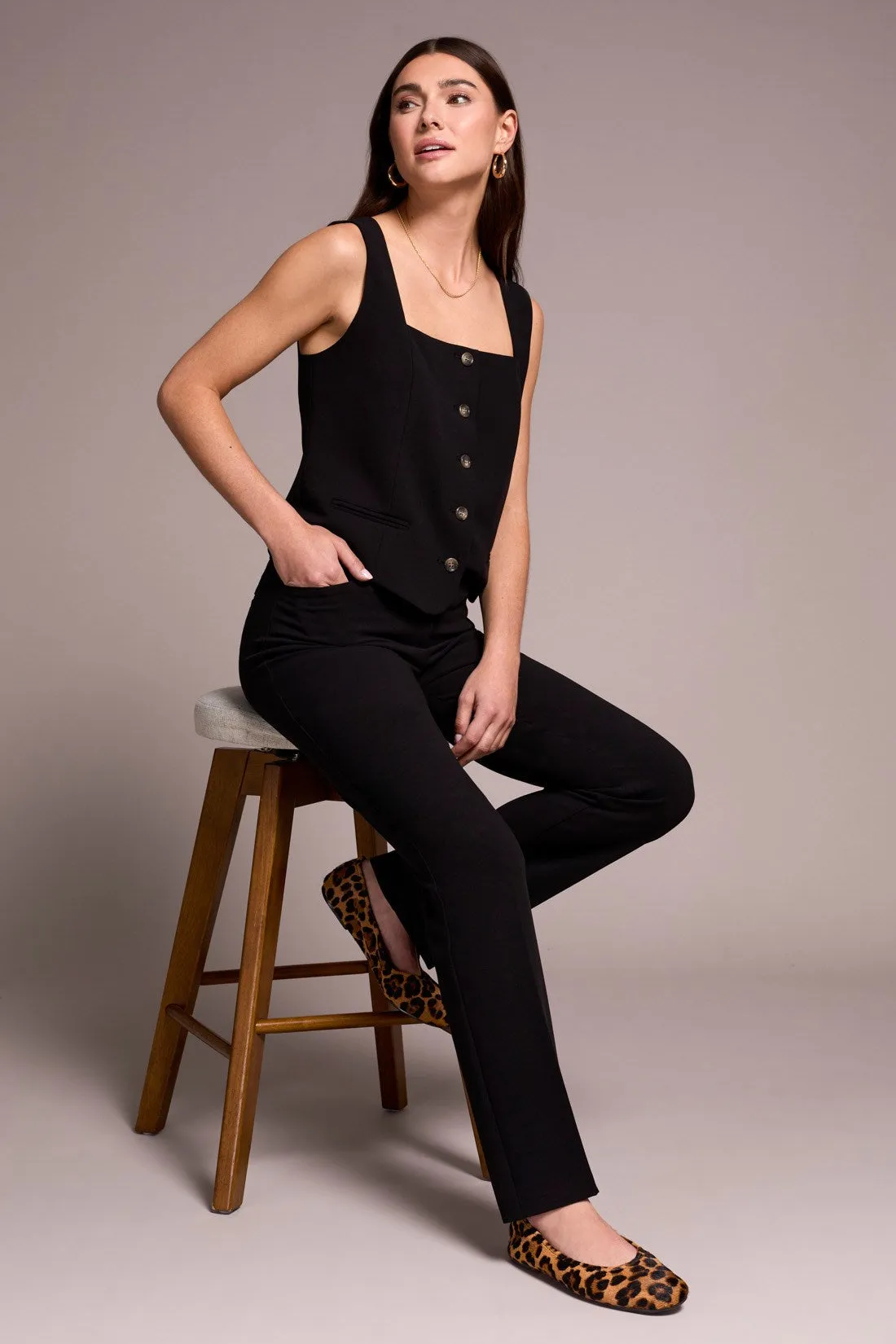 Signature Luxury Twill Straight-Leg Trouser-Black sold by Tribal product image thumbnail 3
