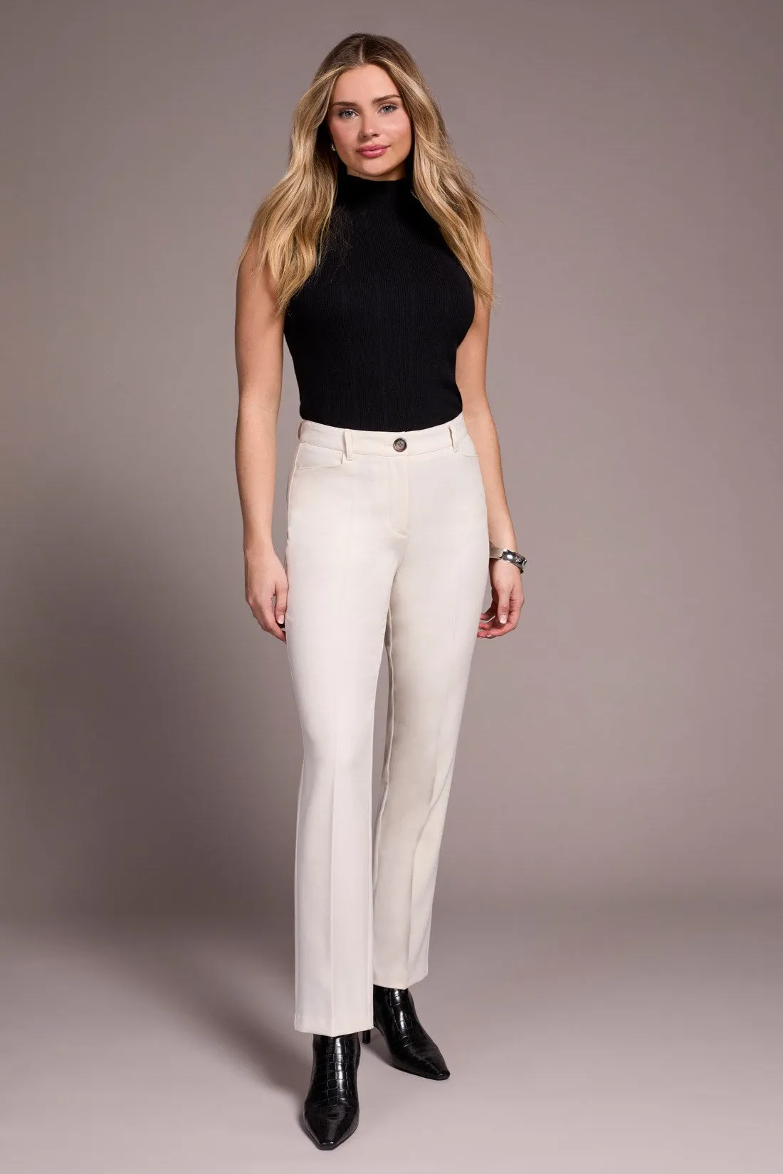 Signature Luxury Twill Straight-Leg Trouser-Moonstone sold by Tribal