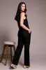 Signature Luxury Twill High Rise Pleated Trousers-Black sold by Tribal