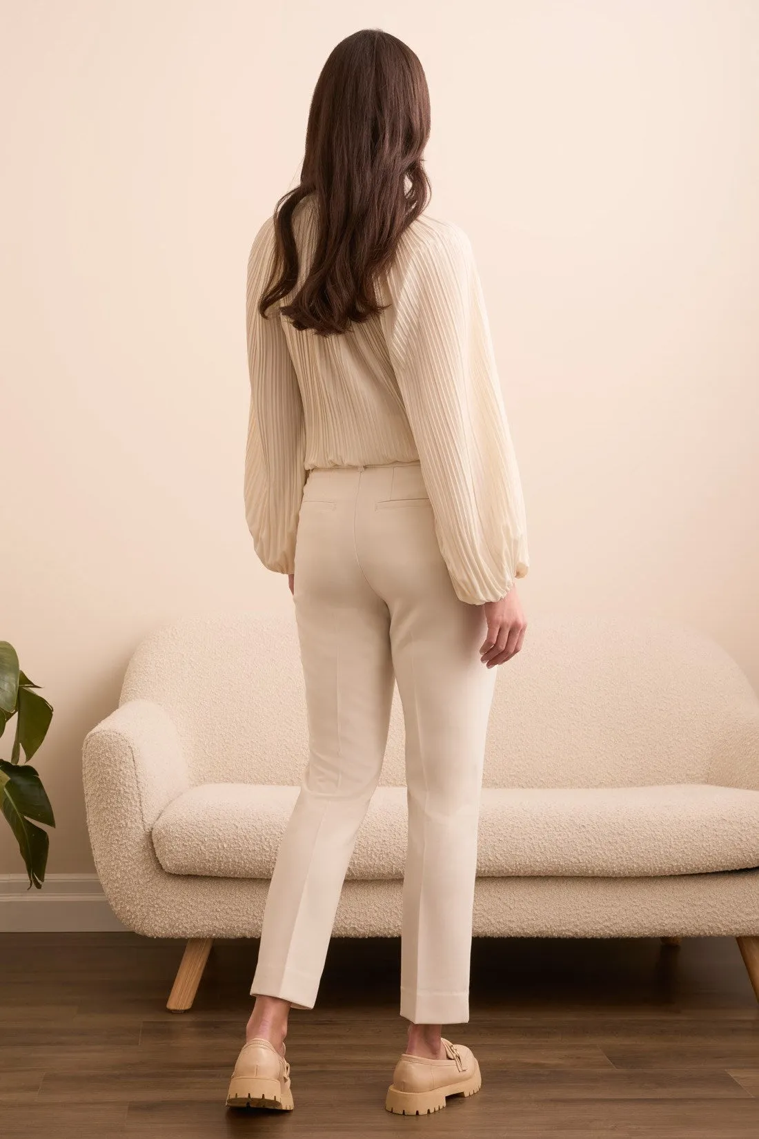 Signature Luxury Twill High Rise Trousers-Moonstone sold by Tribal product image thumbnail 2