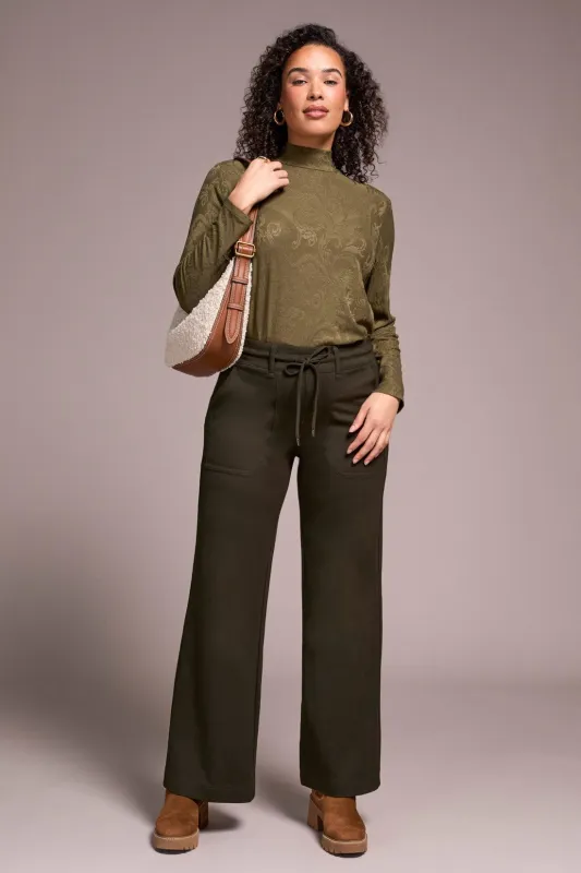 Signature Everybody Stretch Ponte Palazzo Pull-On Pants-Dk ivy sold by Tribal