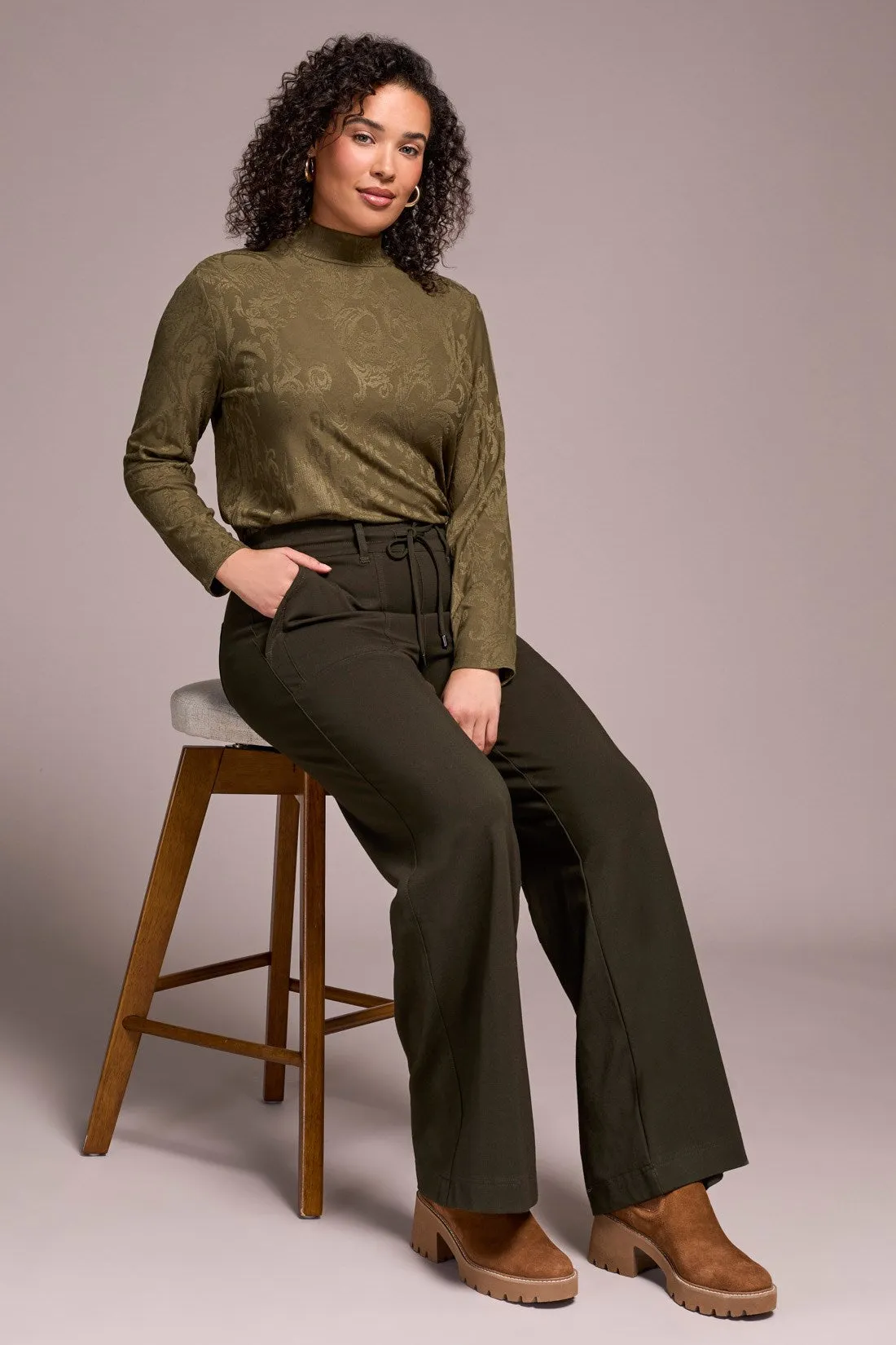 Signature Every Body Stretch Ponte Palazzo Pull-On Pants-Dk ivy sold by Tribal product image thumbnail 2