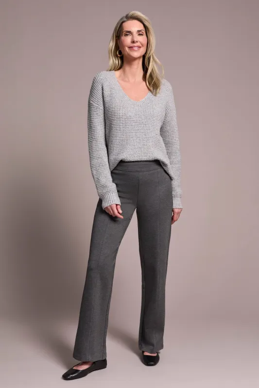 Signature Every Body Ponte Pull-On Pin Tuck Pants-H charcoal sold by Tribal