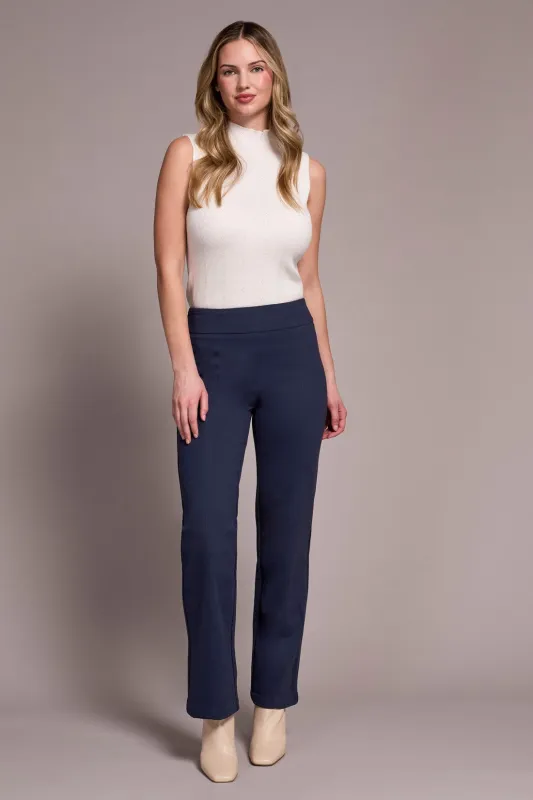 Signature Every Body Ponte Pull-On Pin Tuck Pants-Sapphire sold by Tribal
