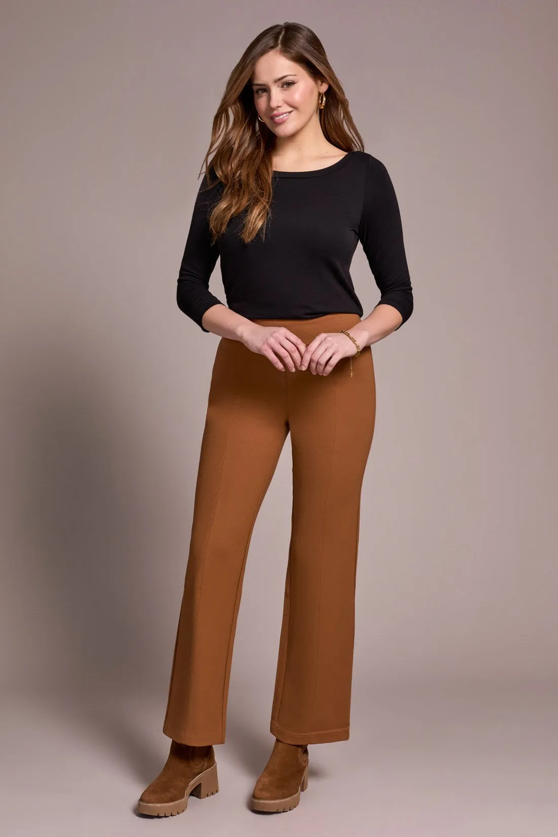 Signature Every Body Ponte Pull-On Pin Tuck Pants-Walnut sold by Tribal product image thumbnail 3