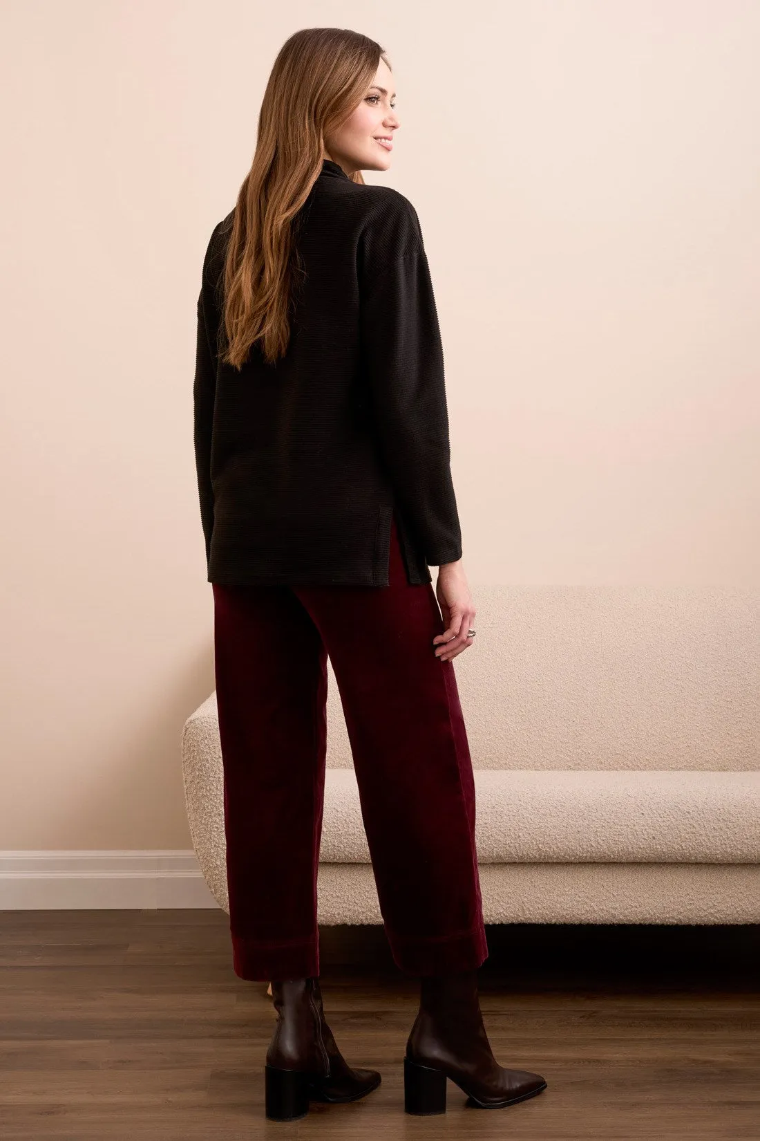 Ottoman Knit Drop Shoulder Cowl Neck Tunic-Black sold by Tribal product image thumbnail 3