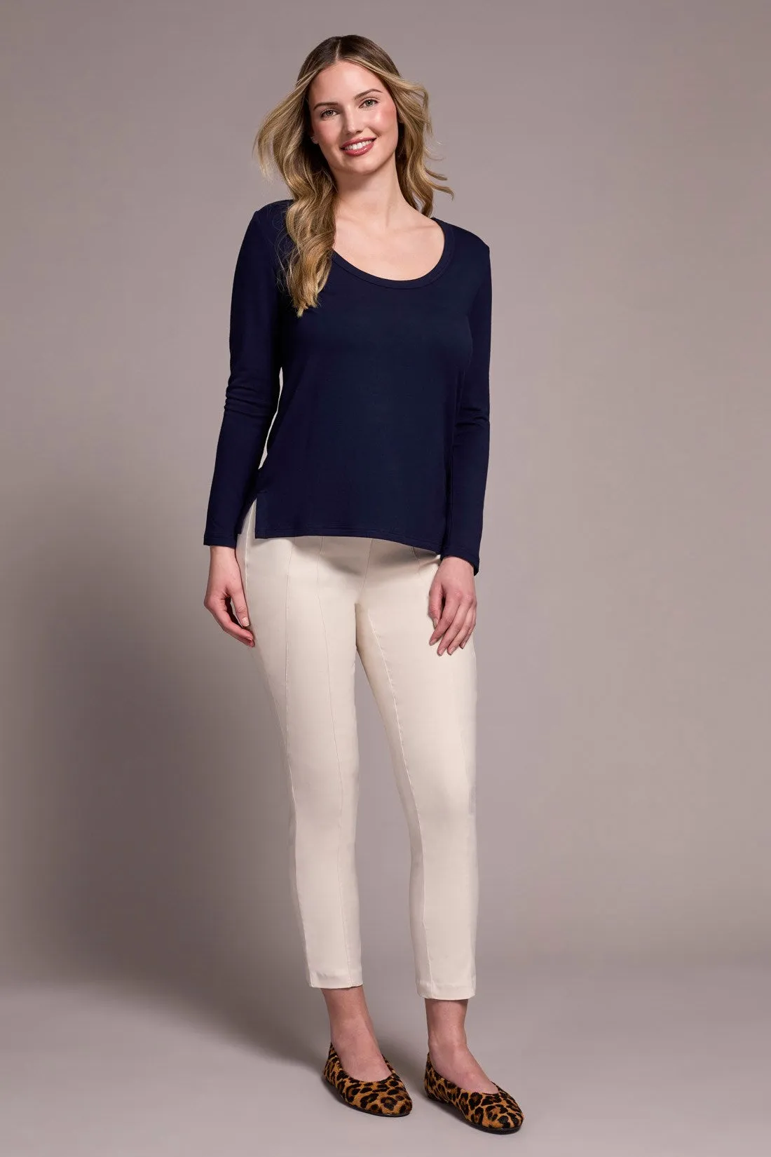 Soft French Terry Scoop Neck Long Sleeve Top-Nightfall sold by Tribal product image thumbnail 2