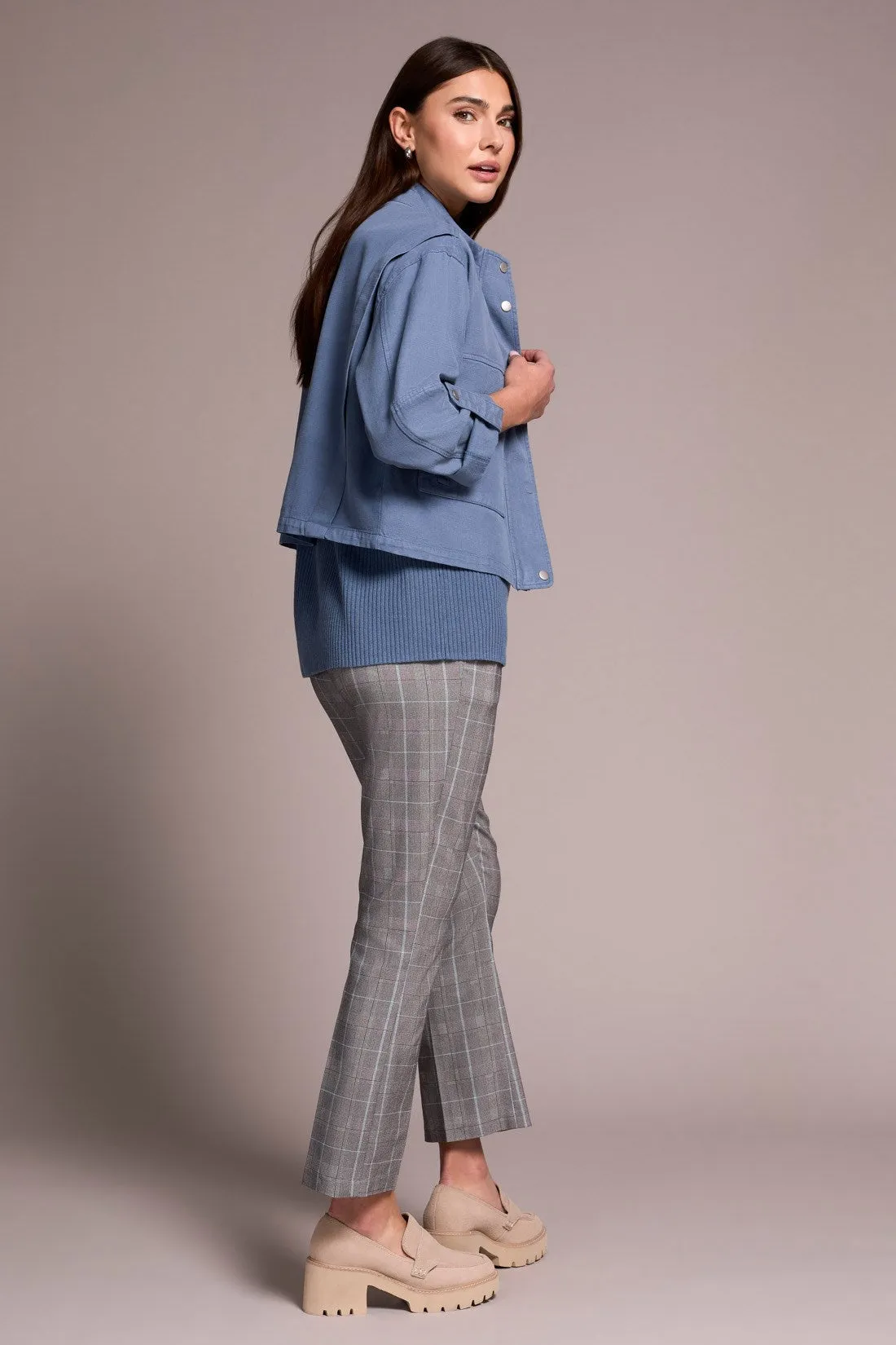 Slub Twill Zip-Front Mock Neck Jacket-Slateblue sold by Tribal product image thumbnail 2