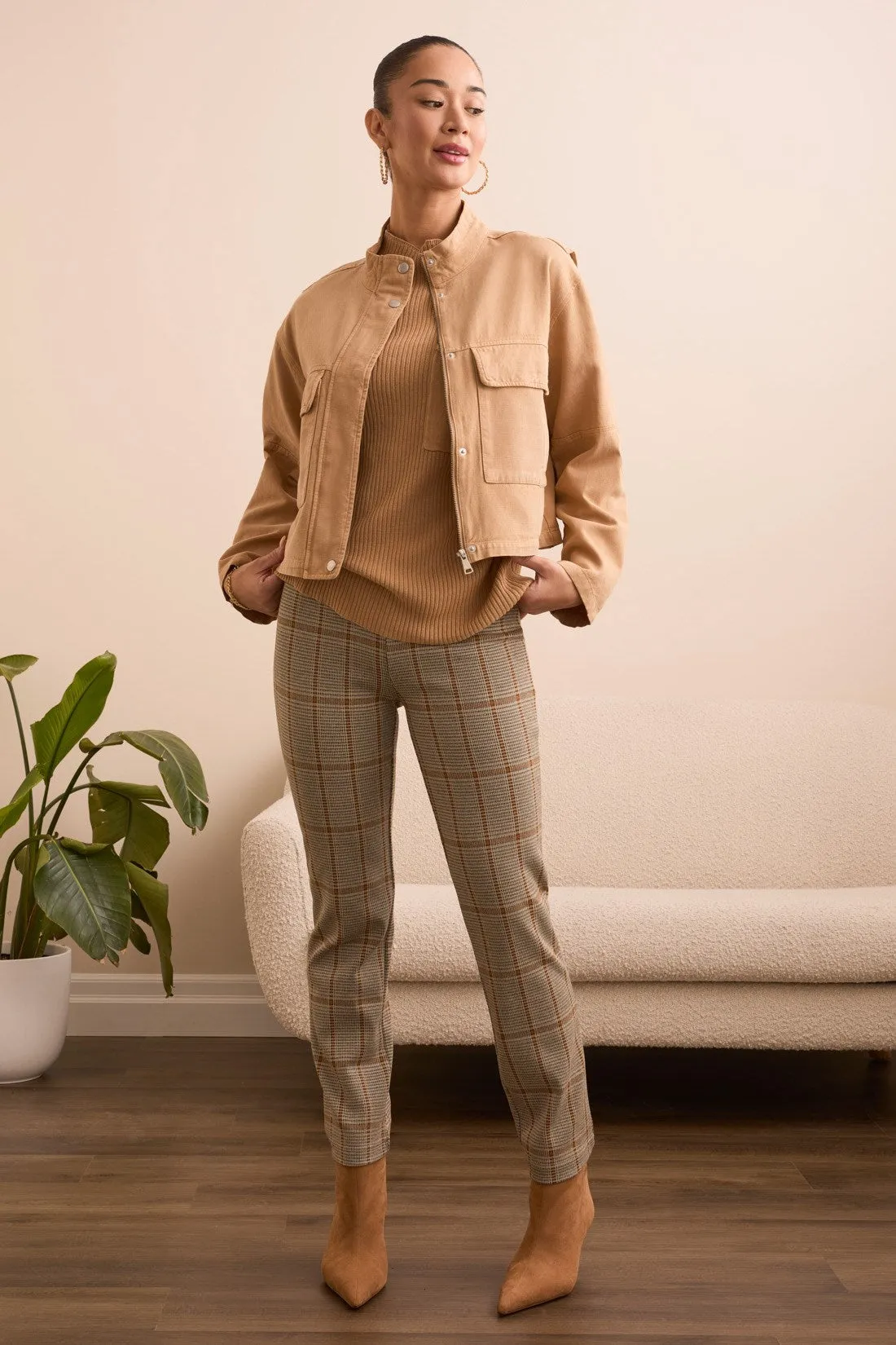 Slub Twill Zip-Front Mock Neck Jacket-Icelatte sold by Tribal product image thumbnail 4