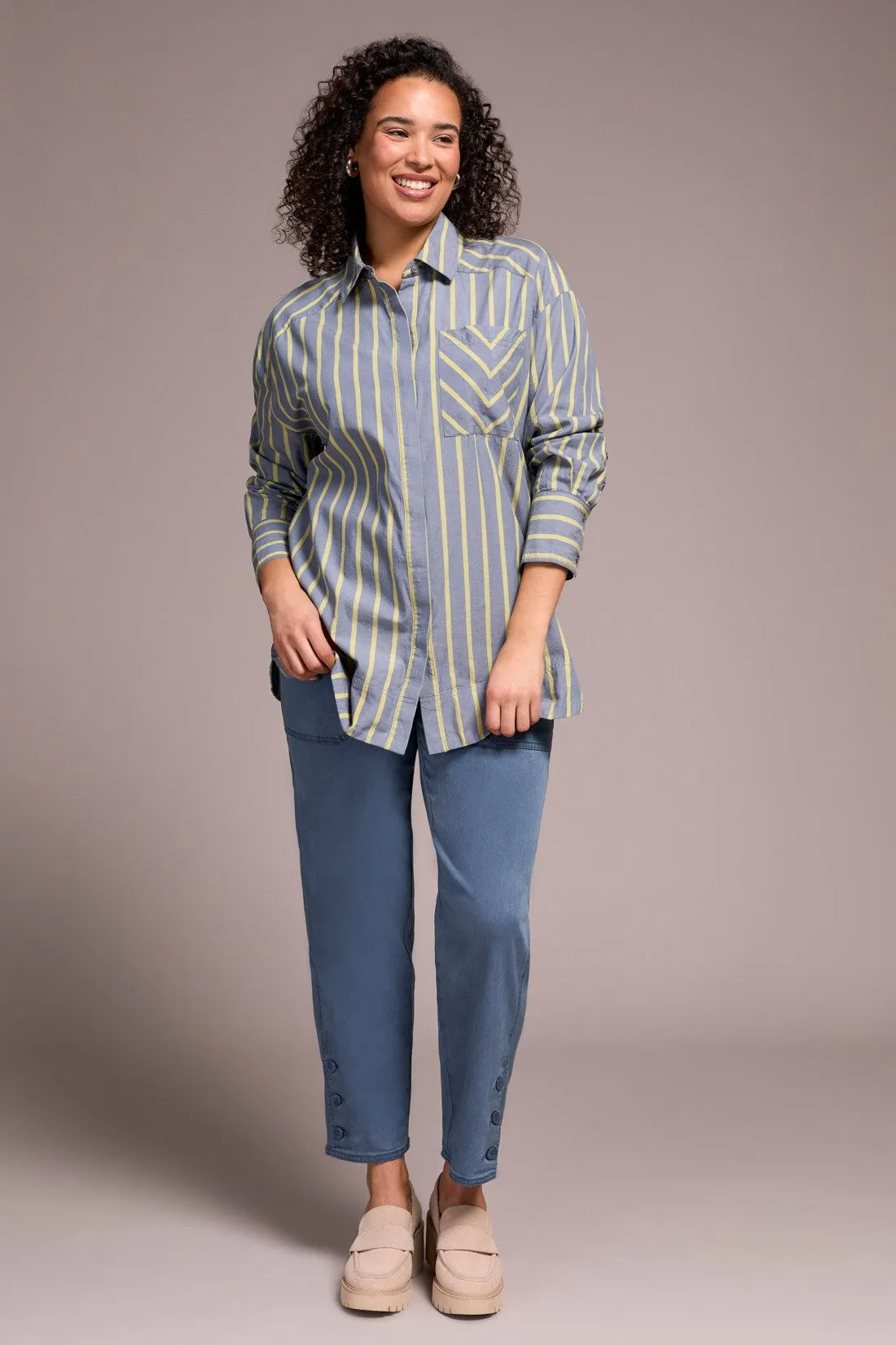 Stretch Twill Patch Pocket Ankle Pants-Slateblue sold by Tribal product image thumbnail 4