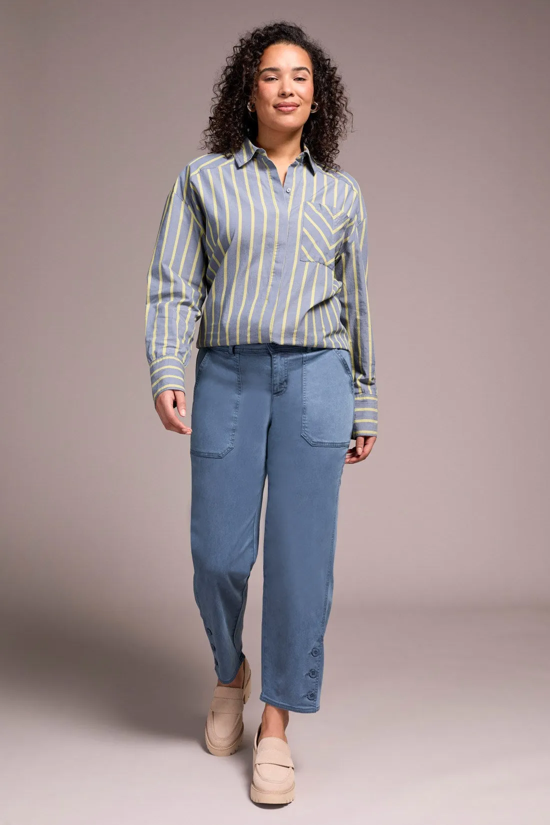 Stretch Twill Patch Pocket Ankle Pants-Slateblue sold by Tribal product image thumbnail 3