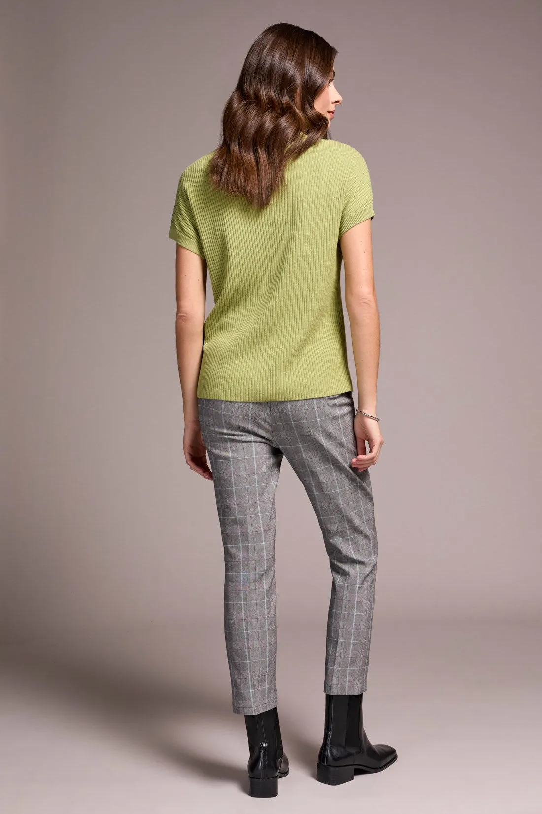 Cotton Mock Neck Cap Short Sleeve Top-Wasabi sold by Tribal product image thumbnail 4