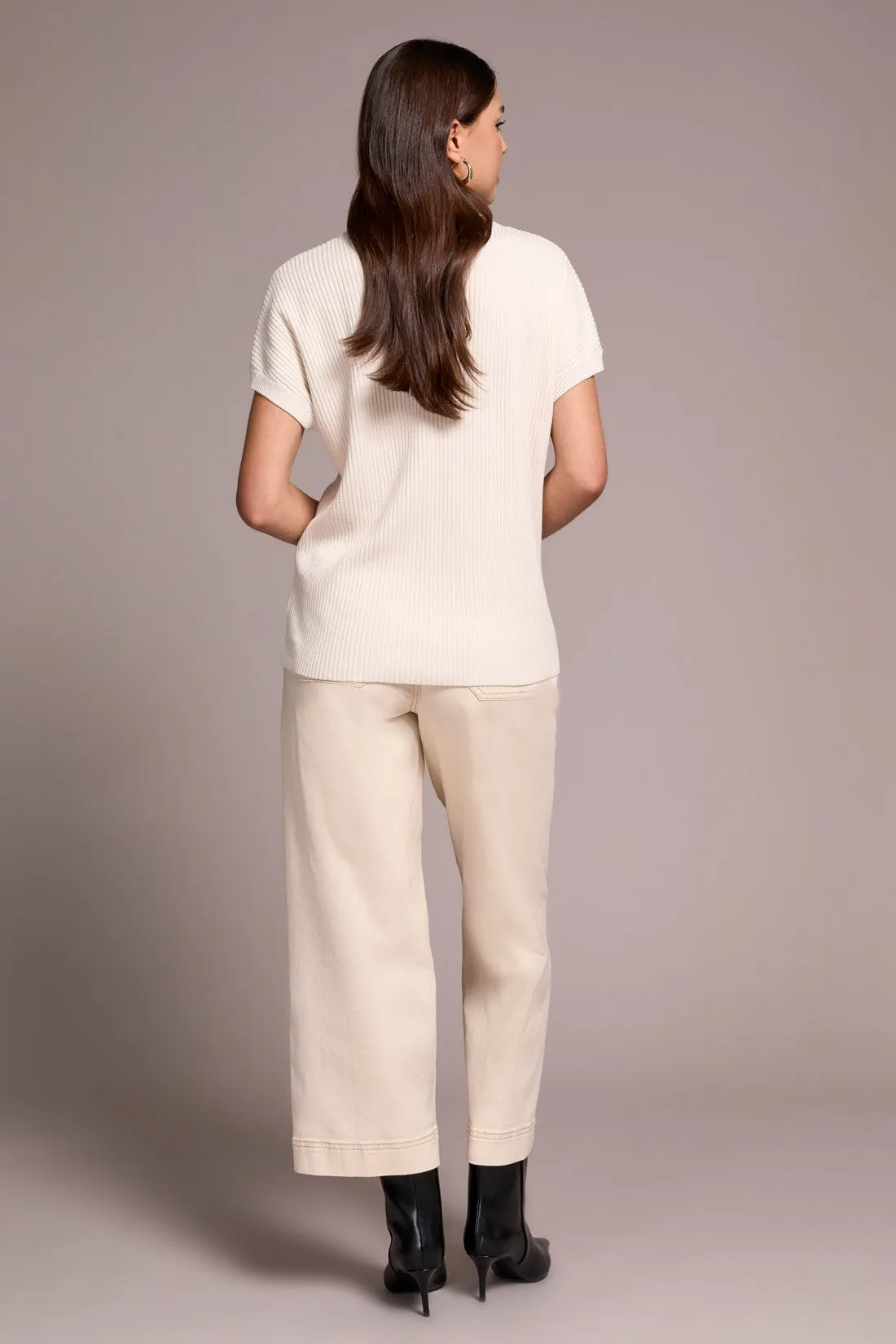 Cotton Mock Neck Cap Short Sleeve Top-Moonstone sold by Tribal product image thumbnail 4