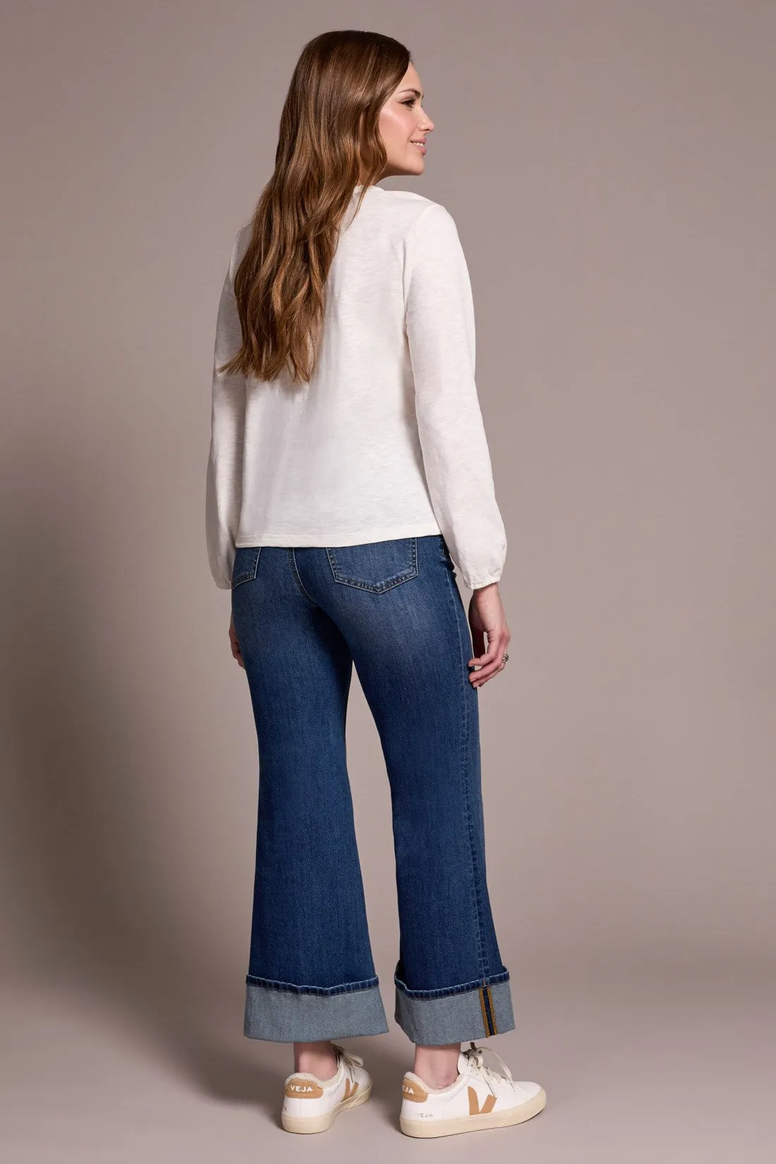 Tassel-Accent Split Neck Top-Cream sold by Tribal product image thumbnail 4