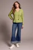 Tassel-Accent Split Neck Top-Wasabi sold by Tribal
